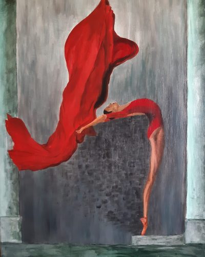 "Past in a life dance", acrylic on canvas, 50x70